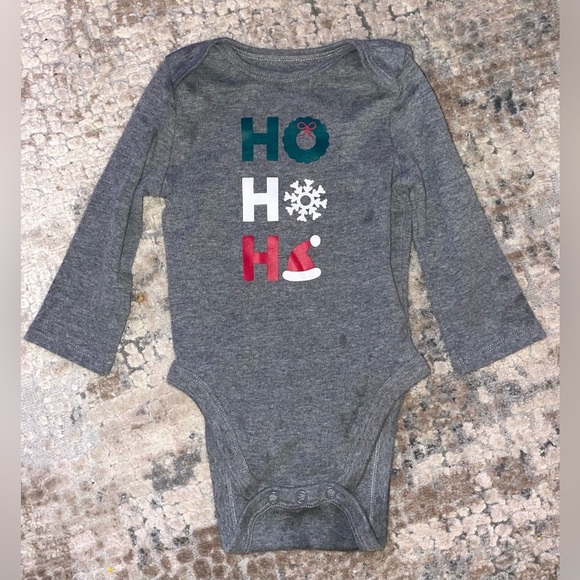 Jumping Beans ‘Ho Ho Ho’ long sleeve onesie size 9 months - Picture 1 of 2